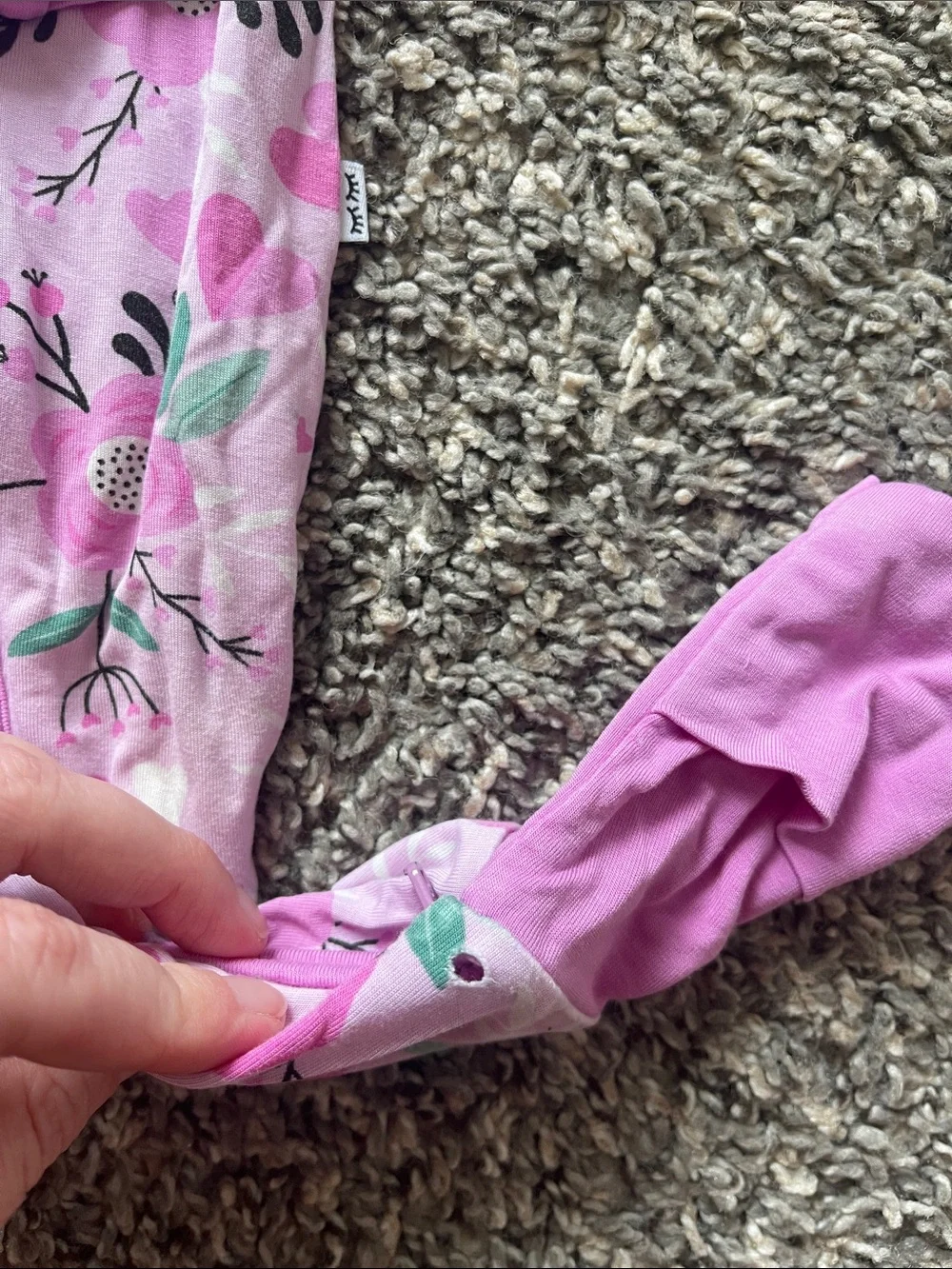 Little Sleepies Pink Floral Zip-Front One-Piece Pajamas - size 6-12 months